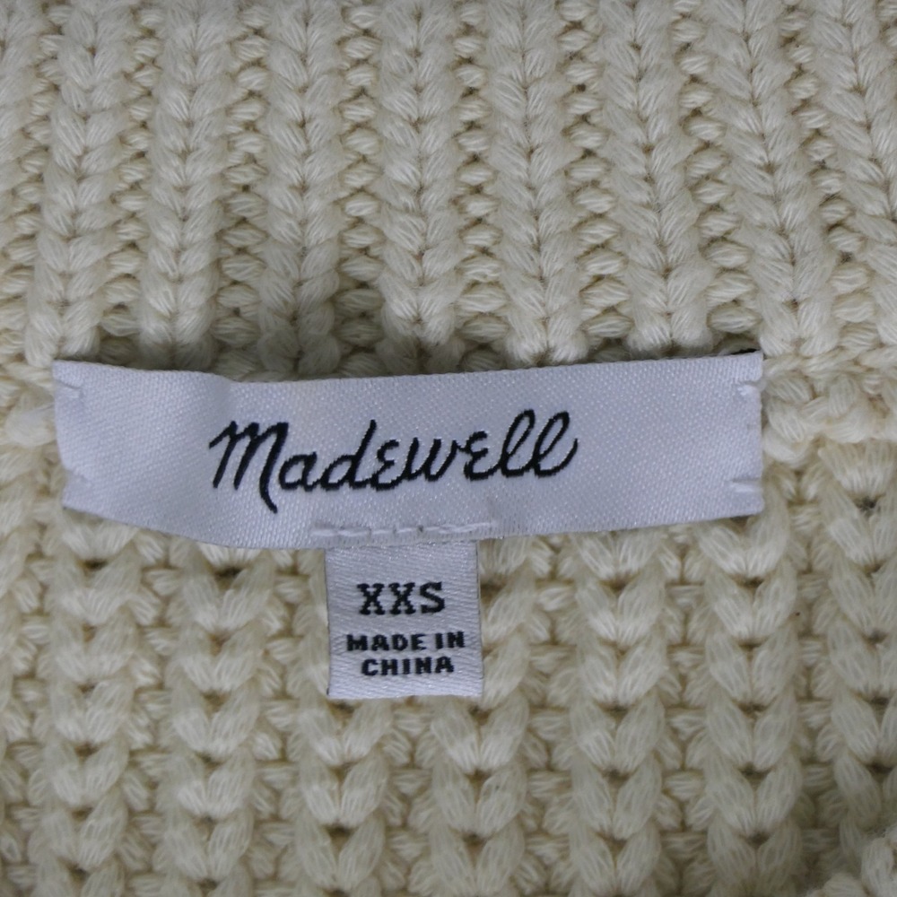 Madewell Womens Sweater Vest XXS Cream Pointelle Shaker Knit Coastal Minimalist‎ - Picture 2 of 6